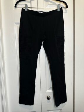 Parasuco Black Moto ribbed Panel Joggers #114